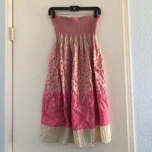 Anthropologie Lapis -  Pink and Tan Combination Halter Dress / Skirt
